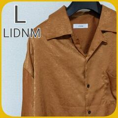 LIDNM メンズ L リドム 光沢あるベロア調 Yシャツ
