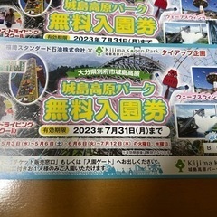 (取引中)城島高原パーク 入園券