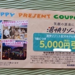湯快リゾート 全国各ホテル 5,000円割引き(クーポン)券