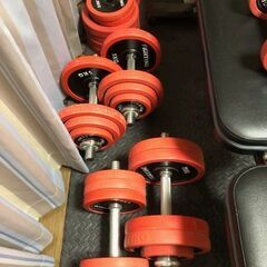 インクラインベンチ、プレート190kg、ダンベルシャフト5本等の画像