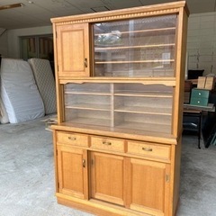 中古　食器棚　2段重ね