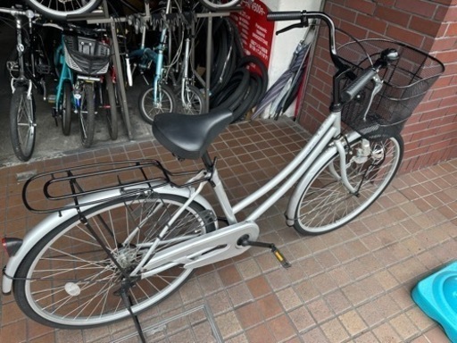 26インチ　ママチャリ　シルバー