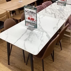KF-1【新入荷　アウトレット】セラミック天板　ダイニング5点セット　白×ブラウン