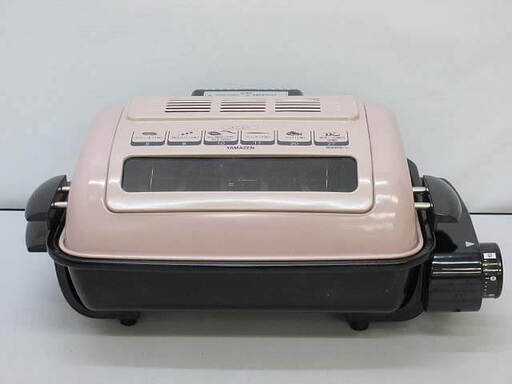ss5173　山善　フィッシュロースター　YWA-011E　ピンク　YAMAZEN　ワイドグリル　両面焼き　焼き魚　蓋付き　電気グリル 　サンマ4匹　ひっくり返さず焼ける　分解丸洗い　コンパクト