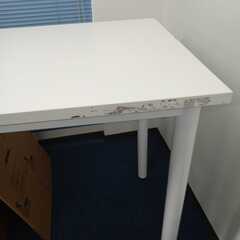 テーブル　白　高の画像