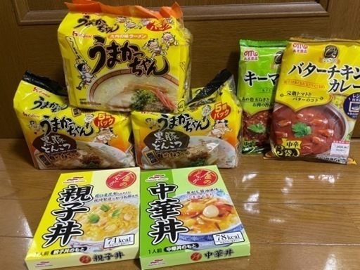 保存食（カレー2、ラーメン3、どんぶり2）