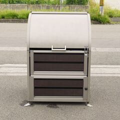 ≪zyt1008ジ≫ LIXIL/リクシル ゴミ収納庫 ダストックRS型 W800 容量500L 幅80 ゴミステ ーション/ストッカー/屋外ゴミ箱 現状品 50610-11+の画像