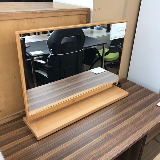 ★ジモティ割あり★ ニトリ デスクミラー フーガ ナチュラル H57×W80×D20 クリーニング済み KJ2115