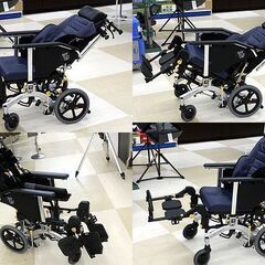 札幌市/清田区 松永製作所 マイチルト・コンパクト ティルト&リクライニング車椅子 MH-CR3D-SE ネイビー 2021年製 動作確認済 介護用品の画像