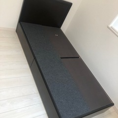 シモンズ　収納付きシングルベッドフレーム　ダークブラウン