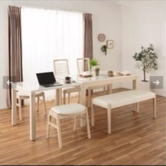 値下げ交渉ok✨高級感✨白基調✨木目✨伸びるダイニングテーブル✨