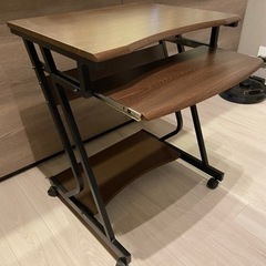 コンパクトパソコンデスク(幅60cm)スライドラック キャスター付き