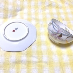 保谷謹製「蘭」茶菓揃　湯のみ 茶托 5個セットの画像