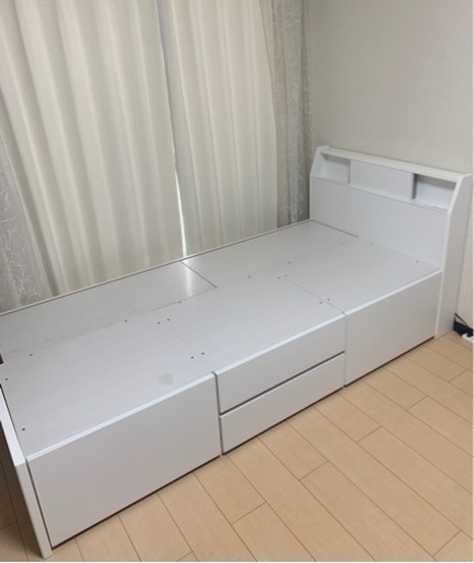 【受け渡し予定者決定】ニトリ　シングルベッドフレーム　収納ベッド