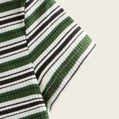 SHEIN Qutie リブニット ストライプ トップス 新品未使用 Sの画像