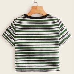 SHEIN Qutie リブニット ストライプ トップス 新品未使用 Sの画像