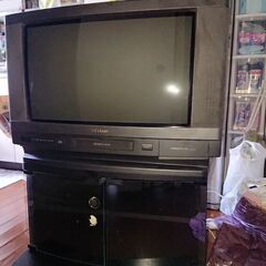 シャープ　ブラウン管テレビ　テレビデオ　チューナー付　ｵﾏｹ　t...