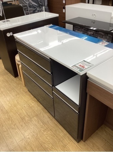 KF-15【新入荷　アウトレット】メビウス　キッチンカウンター　グレー×白