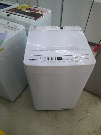 ID:G60345690　全自動洗濯機５．５ｋ　ハイセンス　ＨＷ－Ｔ５５Ｄ　２０１９年