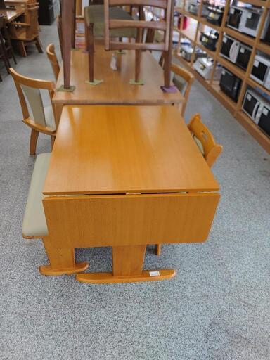 【2人掛けダイニングセット】2人掛けダイニングセット 伸長式テーブル 回転椅子 ベンチ:ライトブラウン