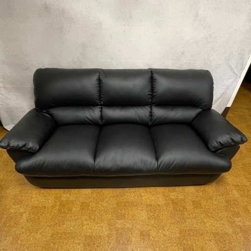 美品 3人掛けソファー オフィス ローソファー 合皮