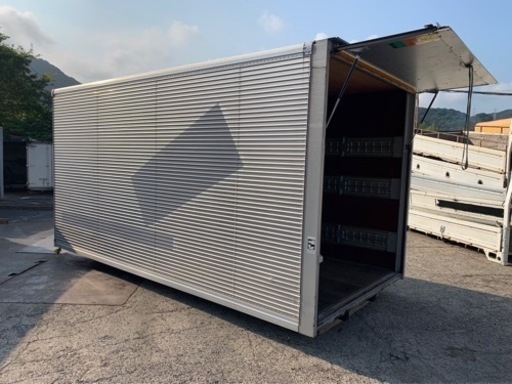 No.786 アルミバン 3ｔ 車 ドアなし  箱 バイク 倉庫 トラック コンテナ 米 保管庫 物置 DIY