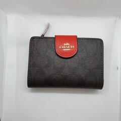 新品　コーチ　ミディアム コーナー ジップ ウォレット シグネチ...