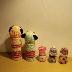 ハンドメイドのかわいいお人形セットの画像