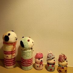 ハンドメイドのかわいいお人形セットの画像