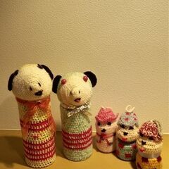 ハンドメイドのかわいいお人形セットの画像