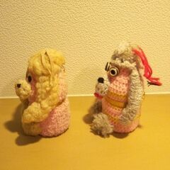 かわいいワンコのお人形2個セットの画像