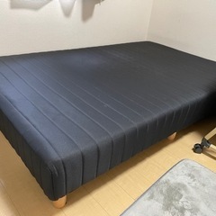 【¥0】脚付きマットレスセミダブルベッド(ブラック)