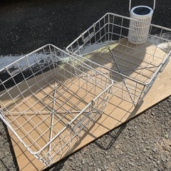 古い給食かご　2個セット　アンティーク　ヴィンテージ