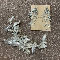 wedding ヘッドドレス ピアス セットの画像