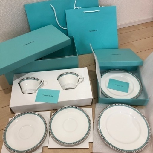 【最終値下】ティファニー　ペア　カップ＆ソーサー　プレート