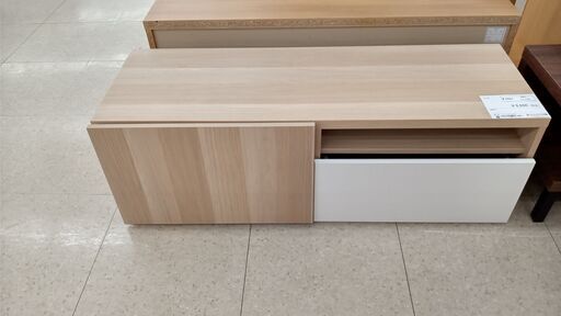 ★ジモティ割あり★  テレビ台 アイボリー H39.5×D41.5×W120 クリーニング済み TJ1134