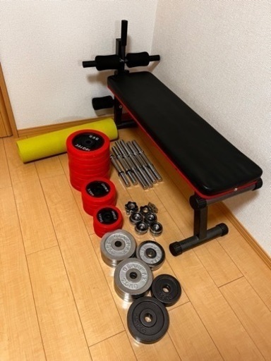 【筋トレ・トレーニング】ダンベル　腹筋マット　フラットベンチ
