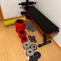 【筋トレ・トレーニング】ダンベル　腹筋マット　フラットベンチ　