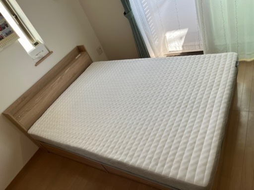 ダブルベッド マットレス フレーム 収納付き