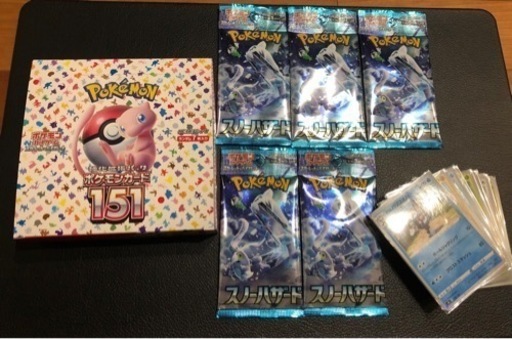 ポケモンカード151 1box シュリンク無し　未開封　スノーハザード　5パック未開封品　美品オマケカード