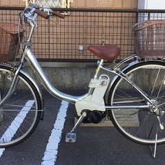＜整備済み・美品＞ELECTRIC・BICYCLE・パナソニックOEM・電動アシスト自転車・ 3段変速・シルバー・お手入れで綺麗にお掃除済♪の画像
