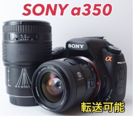 ★SONY α350★初心者向け●スマホ転送●Wズームレンズ●すぐ使える  1ヶ月動作補償あり！