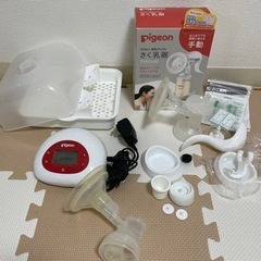 Pigeon搾乳機と哺乳瓶消毒容器