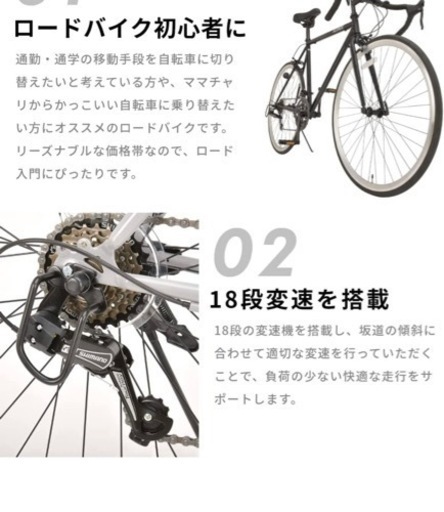 アルテージ(ALTAGE) ロードバイク 自転車 700C 18段変速 ARD-001