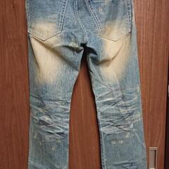 [更に値下げ！]semantic designメンズハードウォッシュヴィンテージダメージストレートジーンズ！サイズSの画像