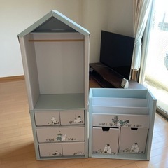 ムーミンベビー 3点セット（チェスト+ハンガーラック+シェルフ）の画像