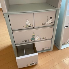 ムーミンベビー 3点セット（チェスト+ハンガーラック+シェルフ）の画像