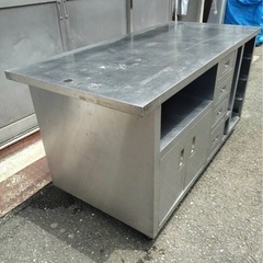 業務用 キャビネット 作業台 調理台 1500×700×800 スライド 収納庫 置き