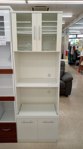★ジモティ割あり★  食器棚 白 H178×D38×W60 クリーニング済み TJ1153