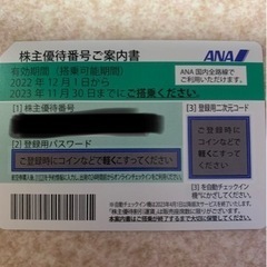 ANA株主優待番号ご案内書1枚(郵送可)